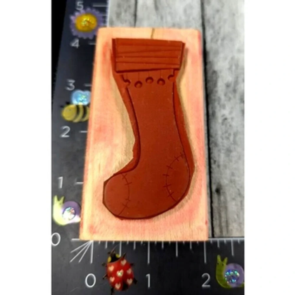 Stampin' Up! Etched Sock Stocking Christmas 2003 Rubber Stamp Wood #A87